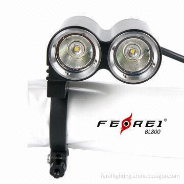 LED Mountain Bike Front Light with Twin Head Design, Wide Beam Pattern